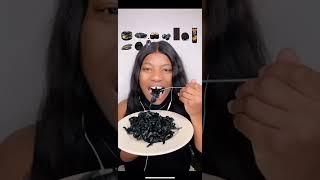 Asmr Eating emoji food challenge I eat all black food