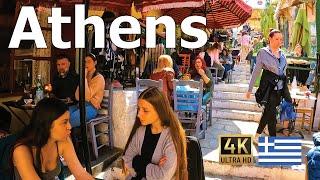 Athens 4K - Walking Tour - Restaurants and Cafes