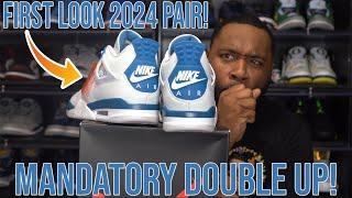 FIRST LOOK: JORDAN 4 MILITARY BLUE 2024 SNEAKER REVIEW! BETTER THAN JORDAN 4 BRED REIMAGINED?