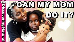 Natural Hair Challenge | Mommy Copies My Black Dolls Natural Hair Style