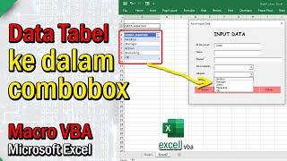 Menampilkan Data ke Dalam Combobox Di Macro VBA Microsoft Excel