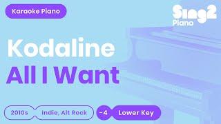 Kodaline - All I Want (Lower Key) Piano Karaoke