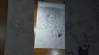 Lord Vishnu Narasimha Avatar outline drawing  ️️#shorts #youtubeshorts #narasimha #art#viral