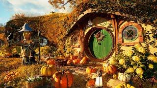 Cozy Autumn Hobbit Tour in the Shire Ambience  with calm Nature Sounds & more | LOTR ASMR