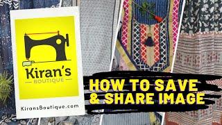 How to download and share product image on mobile from Kirans Boutique