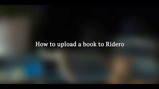 Ridero: How to upload a book to Ridero