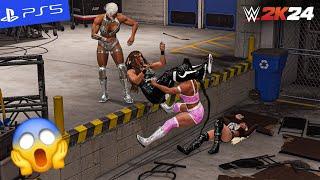 WWE 2K24 - Bianca Belair & Jade Cargill Wreck Liv Morgan & Raquel Rodriguez | PS5" [4K60]