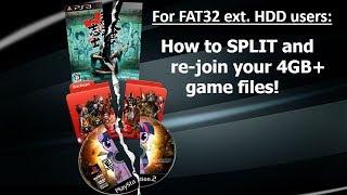 PS3 - Detailed Tutorial - How to split and re-join large 4GB+ pkg game files for FAT32 External HDD