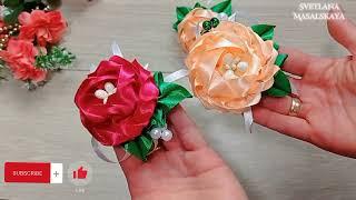 MK/DIY Шикарные летние бантики  из атласных лент Chic satin ribbon roses /flowers