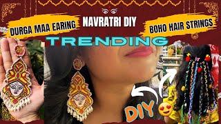 Trending Navratri Durga Maa Earing | BOHO hair Strings | Thread string#navratri#earings #accessories