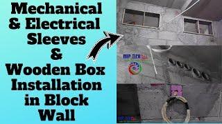 Mechanical & Electrical Sleeves Installation in Block Wall Before Plaster | By MEP Tech Tips