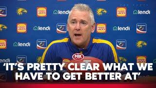 Simmo's Eagles still 'not good enough' after big Dees loss | West Coast Press Conference | Fox Footy
