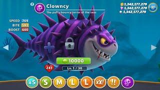 NEW MONSTER CLOWNCY PLAYABLE IN HUNGRY SHARK WORLD - Hungry Shark World