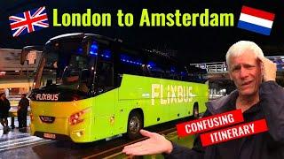 CONFUSING BUT ENJOYABLE! Flixbus London to Amsterdam with DFDS ferry across the English Channel