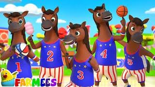 Five Tall Horses + More Nursery Rhymes & Cartoon Videos by Farmees