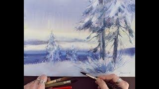 Frost. Watercolor
