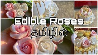 How to make fondant roses in tamil | Fondant Rose | gumpaste small Flowers | Suger Rose