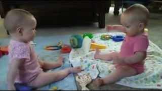 9 Month Old Twins Playing Keep Away