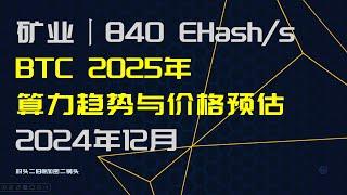 矿业丨BTC挖矿数据分析，2025年算力趋势预估，挖矿关机币价判断 2024年12月