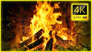  Cozy Fireplace Ambience  Virtual Relaxing Fireplace 4K & Crackling Fire Sounds with Burning Logs