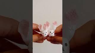 Let's see cute bunny  with Tissue Paper. #shots #craft #viralvideo #youtubeshorts