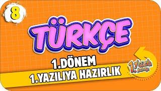 8. Sınıf Türkçe  1.Dönem 1.Yazılıya Hazırlık | 2021 