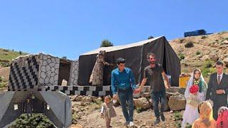Masoud goes to a wedding in the village and sets up a nomad tent.