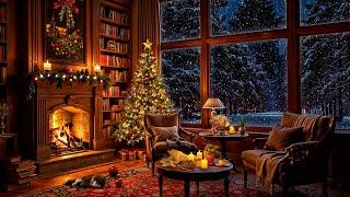 Cozy Christmas Ambience  Christmas Jazz Instrumental Music & Crackling Fireplace for Good Mood