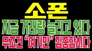 [소폰 코인전망] 지금 거래량 늘리고 있다!! 무조건 "여기만" 집중합시다!!