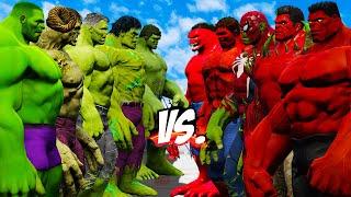 TEAM RED HULK VS TEAM GREEN HULK - EPIC SUPERHEROES WAR