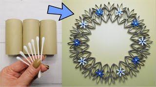  Genius Recycling Craft Idea  Easy Toilet Paper Rolls Reuse ️ Paper Wreath with Flowers DIY