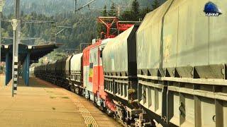 Tren CFR MARFĂ cu 3 Locomotive la Tracțiune în Gara Busteni - 27 August 2024