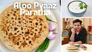 Aloo Pyaaz Paratha | Mix Veg Raita | Kunal Kapur Lunch/Dinner Punjabi Recipes | आलू प्याज के परांठे