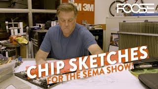 Chip sketches his concept on a modern Mustang for the SEMA Show!