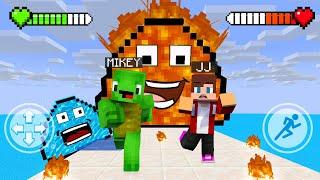 JJ Fire POU vs Mikey Water POU - Small Ice vs Giant Lava Game - Maizen Minecraft Animation