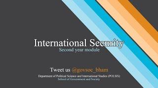 International Security - Professor Stefan Wolff