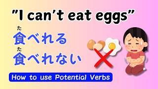 How to Use Japanese Potential Verbs - Avoid Common Mistakes! 食べれる/飲める【GENKI L13】 #japanesegrammar