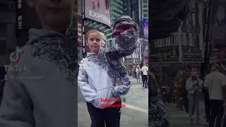 Spideykid Venom Movable Cosplay in NYC Time Square