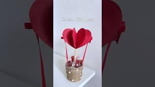 Heart-shaped hot air balloon filled with love & candies!️ #diy #gift #giftideas #trending #tutorial