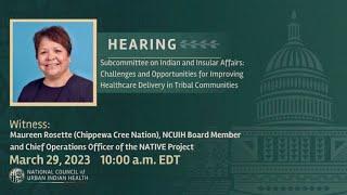 Maureen Rosette, NCUIH/NATIVE Project: Testimony before Subcommittee on Indian and Insular Affairs
