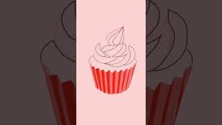 Chocolate cream cupcake animation #shorts