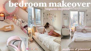AESTHETIC ROOM MAKEOVER *coquette inspired* 🩰 pinterest/cozy small room tour