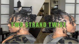 Two Strand Twist and Style on gray natural hair