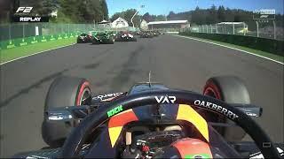 Enzo Fittipaldi onboard start F2 Belgian GP 2024 feature race