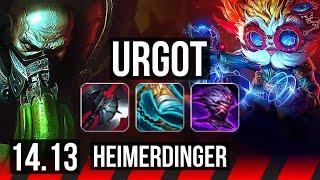 URGOT vs HEIMERDINGER (TOP) | 6 solo kills, 1200+ games, Legendary | NA Master | 14.13