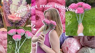 how to crochet a rose (beginner tutorial, NO-SEW!)