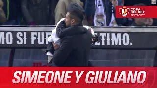 Simeone celebrando los goles con su hijo Giuliano Copa del Rey