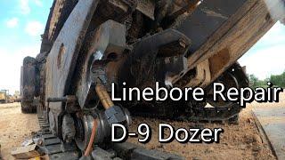 Linebore of D-9 Dozer rear Idler wheel shaft.