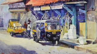 Street and shops part-2 | WATERCOLOR TUTORIALS | Cityscape watercolor | Kalyan Roy