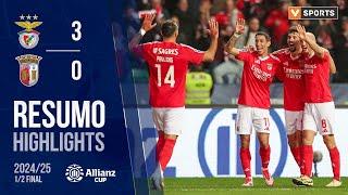 Resumo: Benfica 3-0 Braga (Taça da Liga 24/25 - Meias-Finais)